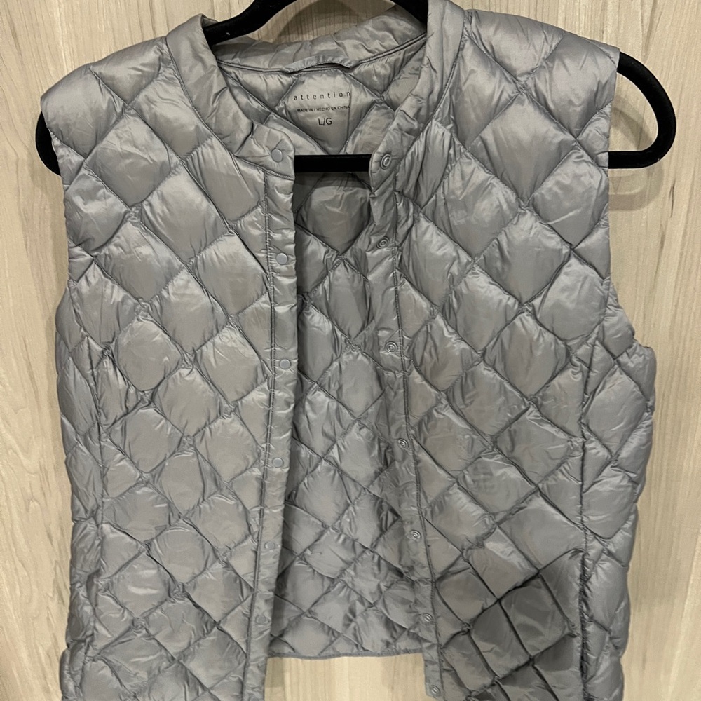 Attention Silver Quilted Vest
